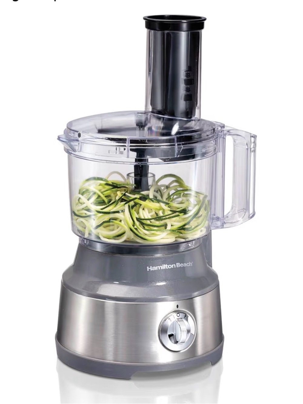 Hamilton Beach Silver and Gray Food Processor with Clear Bowl